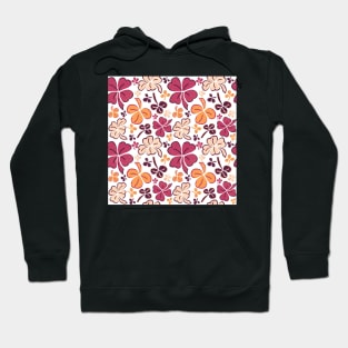 Red Lucky Clover Hand Drawn Pattern Hoodie